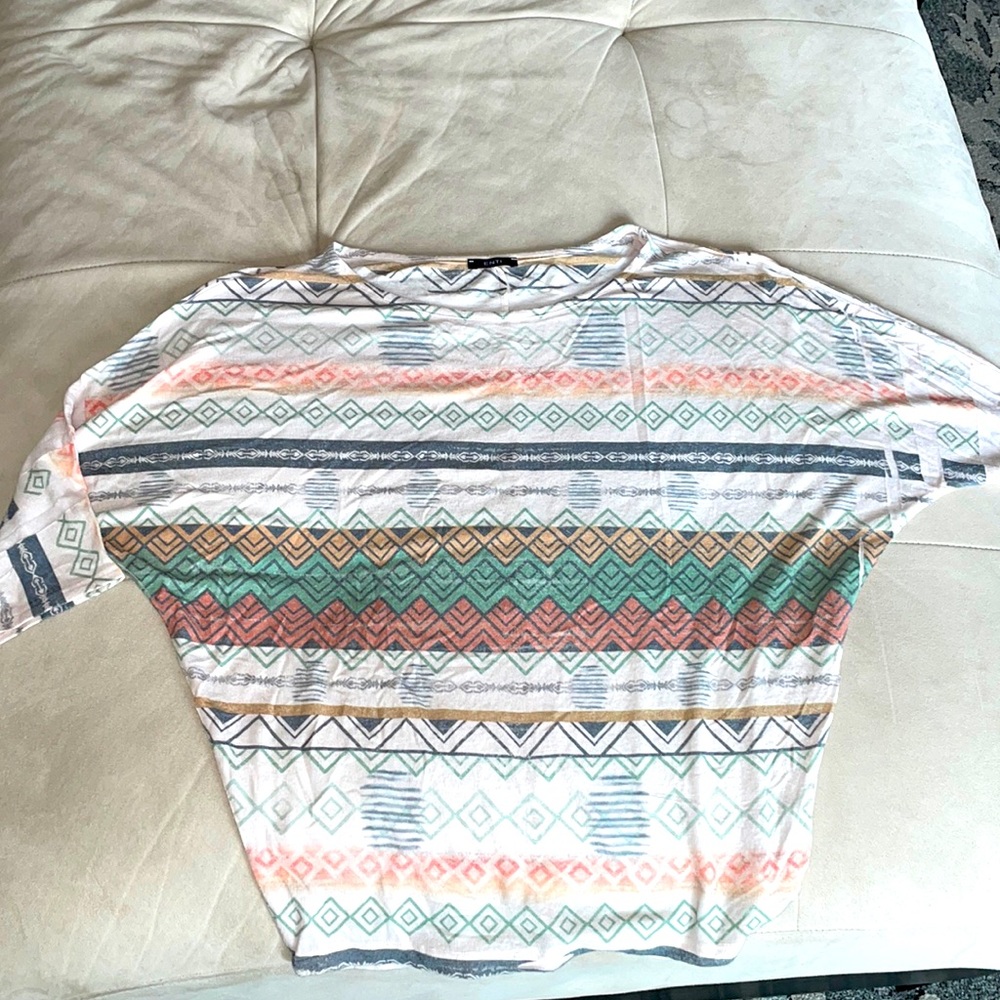 Tribal pattern soft tunic comfy tee peach southwest size medium